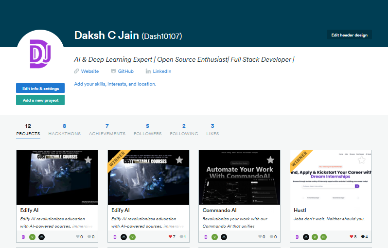GitHub README profile overview